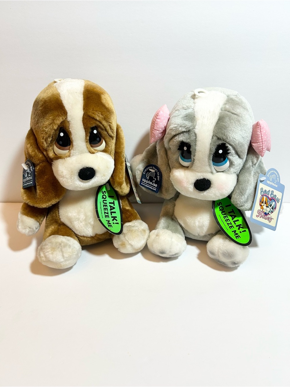 Vintage Applause Sad Sam & Honey Plush Dog Set